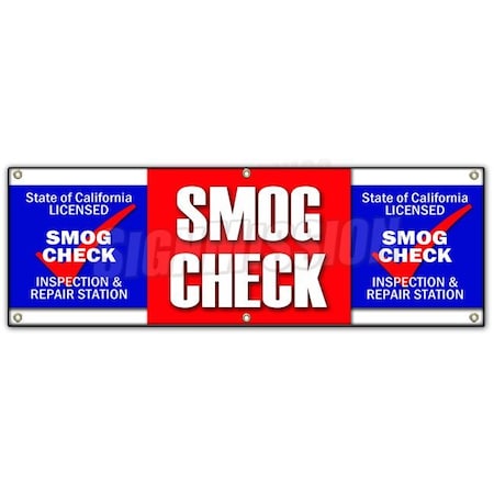 Signmission SMOG CHECK BANNER SIGN auto automotive pollution car inspection B-72 Smog Check